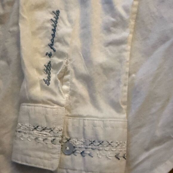Alp and Rock long sleeve white button down shirt embroidery details NWOT L - Picture 11 of 14